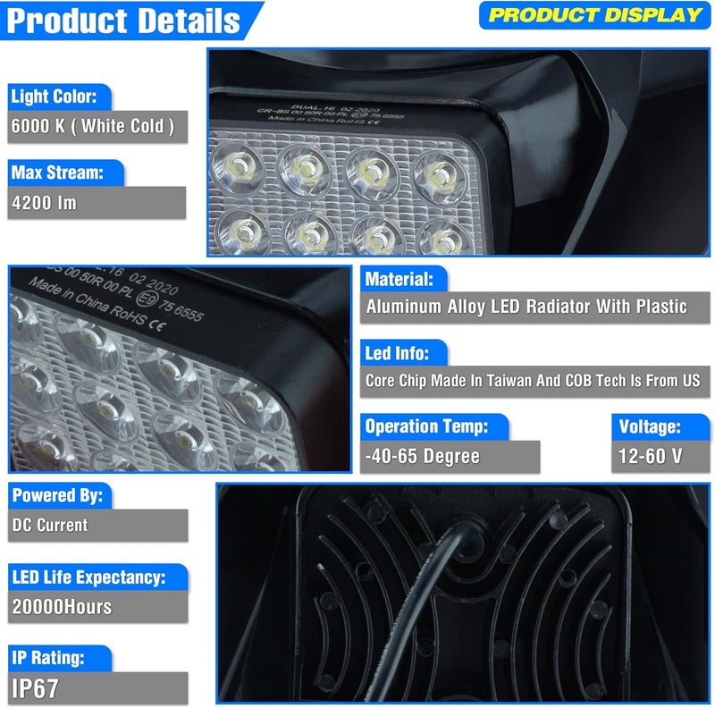 MCHMFG Dirt Bike Headlight,LED Enduro Pit Bike Light Kit Universal For Most Dirt Pit Bike Motorcycle EXC SXF Black - Image 4